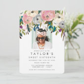 色彩の鮮やかフローラスイート16バースデーパーティーの写真 招待状 (スタンド正面)