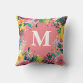 色彩の鮮やかフローラパーソナライズされたイニシャル クッション (裏面)