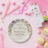 色彩の鮮やかフローラ結婚式招待状 ペーパープレート (パーティー)