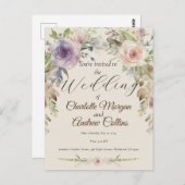 色彩の鮮やかフローラ結婚式招待状 ポストカード (正面/裏面)