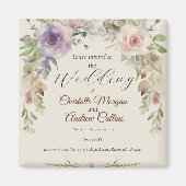 色彩の鮮やかフローラ結婚式招待状 マグネット (正面)