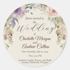 色彩の鮮やかフローラ結婚式招待状 ラウンドシール