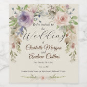 色彩の鮮やかフローラ結婚式招待状 ワインラベル (シングルラベル)