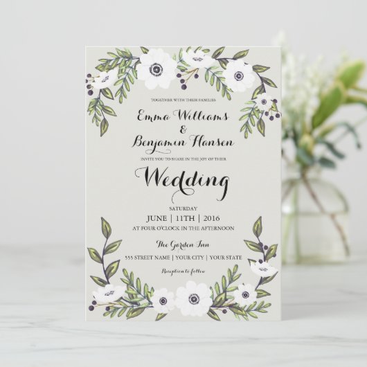 色彩の鮮やかフローラ結婚式招待状 招待状 (スタンド正面)