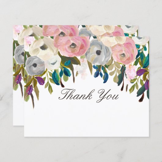 色彩の鮮やかフローラ美しいサロンありがとうノートカード (正面/裏面)