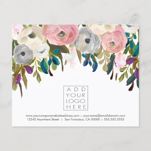 色彩の鮮やかフローラ美しいサロンありがとうノートカード (裏面)