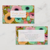 色彩の鮮やかフローラ美容師アポイントメントカード 予約カード (正面/裏面)