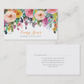色彩の鮮やかフローラ美容師アポイントメントカード 予約カード (正面/裏面)