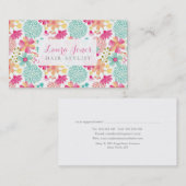 色彩の鮮やかフローラ美容師アポイントメントカード 予約カード (正面/裏面)