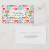 色彩の鮮やかフローラ美容師アポイントメントカード 予約カード (正面/裏面)