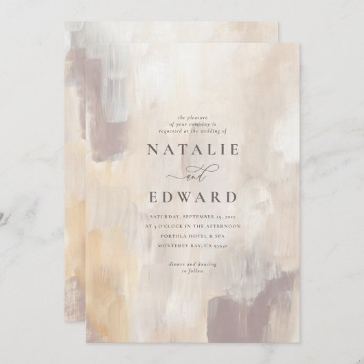 色彩の鮮やかベージュとクリームエレガントな結婚式 (正面/裏面)