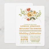 色彩の鮮やかモダンカジュアル花の結婚式招待状 招待状 (正面/裏面)