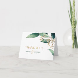 色彩の鮮やかモダン植物性の緑の素朴感謝していなあなた サンキューカード