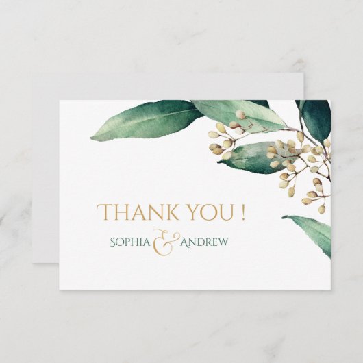 色彩の鮮やかモダン植物性の緑の素朴感謝していなあなた ノートカード (正面/裏面)