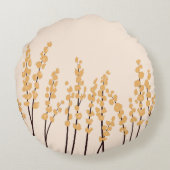 色彩の鮮やかモダン黄色の花名前をカスタムする ラウンドクッション (裏面)