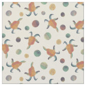 色彩の鮮やかヤギと水玉模様オンクリームパターン(の模様が)ある ファブリック (クローズアップ)