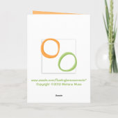 色彩の鮮やかレトロ円オレンジ色の緑の誕生日 カード (裏面)