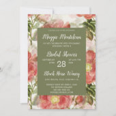 色彩の鮮やかヴィンテージフローラブライダルシャワー招待 招待状 (正面)