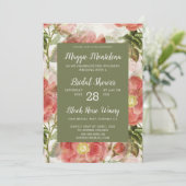 色彩の鮮やかヴィンテージフローラブライダルシャワー招待 招待状 (スタンド正面)