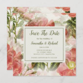 色彩の鮮やかヴィンテージフローラ保存日 セーブザデート (正面/裏面)