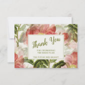 色彩の鮮やかヴィンテージブライダルシャワー サンキューカード (正面)