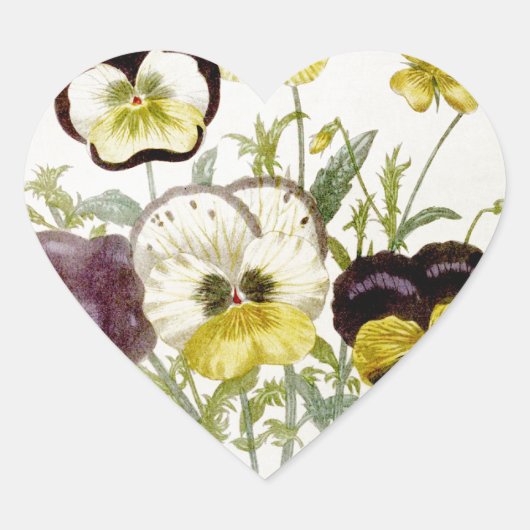 色彩の鮮やかヴィンテージ花花花花束脚本4 ハートシール (正面)