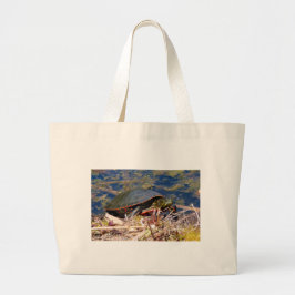 色彩の鮮やか亀(Chrysemys picta) 3 Large Tote Bag ラージトートバッグ