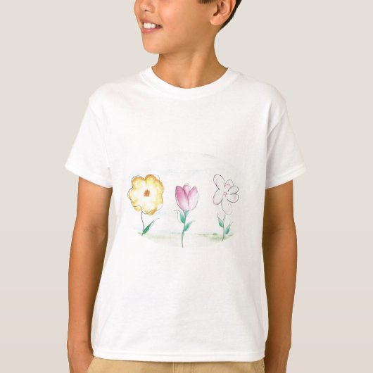 色彩の鮮やか初期の花 Tシャツ (正面)