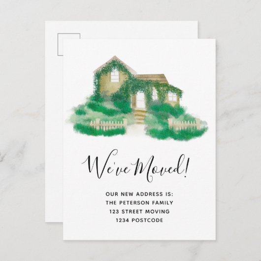 色彩の鮮やか国モダン家引越案内 案内ポストカード (正面/裏面)