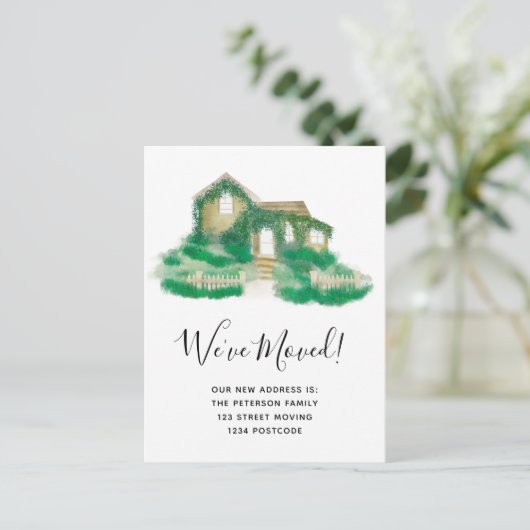 色彩の鮮やか国モダン家引越案内 案内ポストカード (スタンド正面)