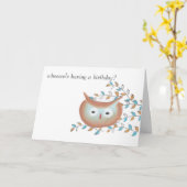 色彩の鮮やか型型フクロウ写真 カード (黄色い花)