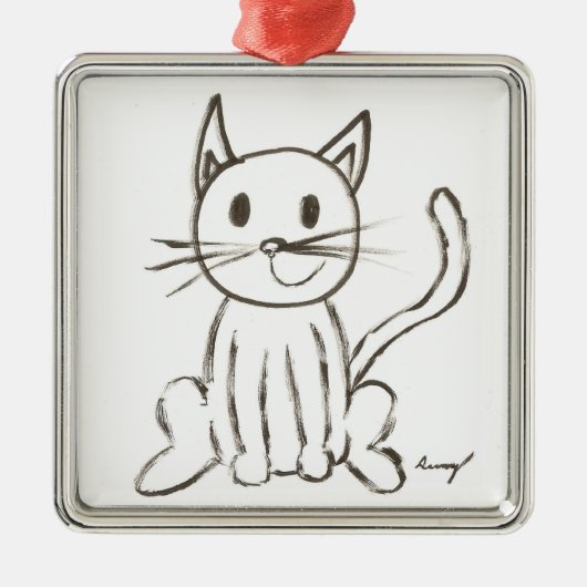 色彩の鮮やか子猫オーナメント メタルオーナメント (正面)