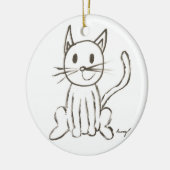 色彩の鮮やか子猫オーナメント – 青 セラミックオーナメント (左)