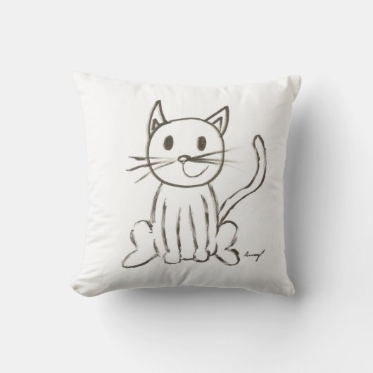 色彩の鮮やか子猫枕 – ピンク クッション (正面)