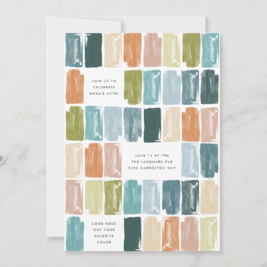 色彩の鮮やか宝石誕生会の招待状 招待状 (正面)