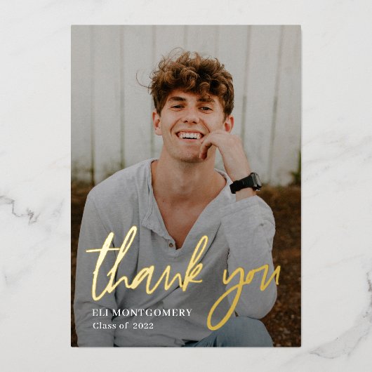色彩の鮮やか実在ホイル卒業サンキューカード 箔招待状 (正面)