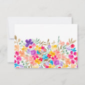 色彩の鮮やか庭の野結婚草文字 出欠カード (裏面)