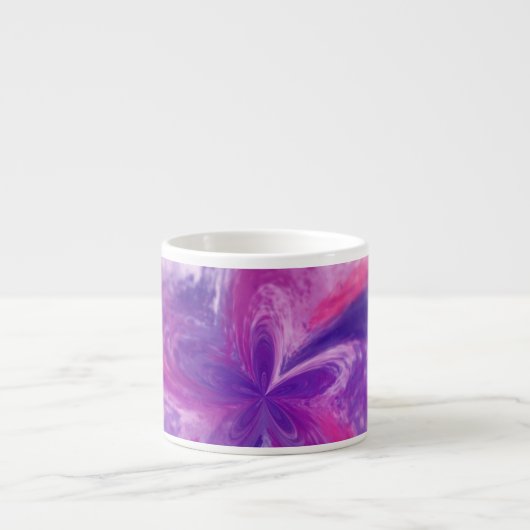 色彩の鮮やか抽象芸術ファンタジー花水色 エスプレッソカップ (正面)