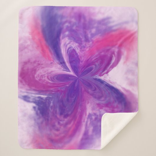 色彩の鮮やか抽象芸術ファンタジー花水色 シェルパブランケット (正面)