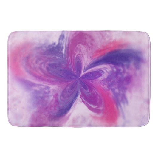 色彩の鮮やか抽象芸術ファンタジー花水色 バスマット (正面)