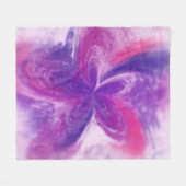 色彩の鮮やか抽象芸術ファンタジー花水色 フリースブランケット (正面(横))