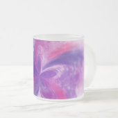 色彩の鮮やか抽象芸術ファンタジー花水色 フロストグラスマグカップ (正面右)