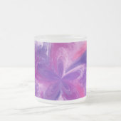 色彩の鮮やか抽象芸術ファンタジー花水色 フロストグラスマグカップ (中央)