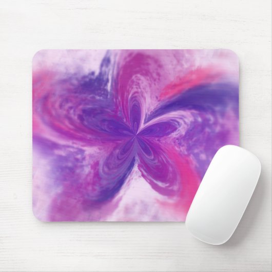 色彩の鮮やか抽象芸術ファンタジー花水色 マウスパッド (マウス)