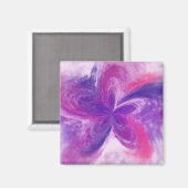 色彩の鮮やか抽象芸術ファンタジー花水色 マグネット (正面/裏面)