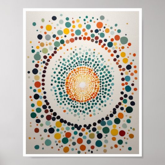 色彩の鮮やか拡張のドット感覚ウォールアートポスター ポスター (正面)