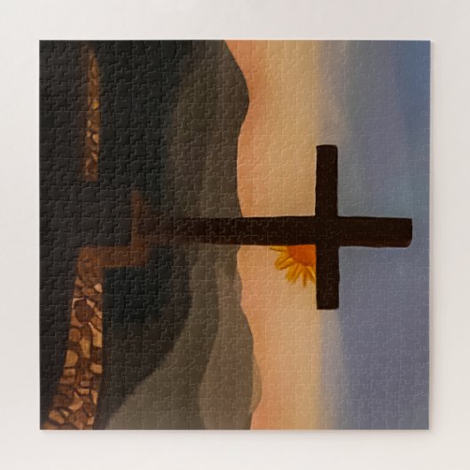 色彩の鮮やか日の出かわいらし場所アクリルプリント ジグソーパズル (横)