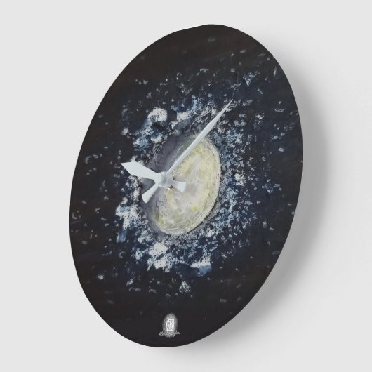 色彩の鮮やか月 ラージ壁時計 (傾斜)