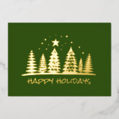 色彩の鮮やか木ハッピーホリデイ 箔シーズンカード (正面)