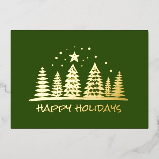 色彩の鮮やか木ハッピーホリデイ 箔シーズンカード (正面)